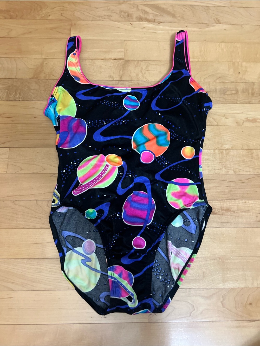 Speedo Vintage One-Piece Swimsuit 9/10 Space Planets Low Back 90s